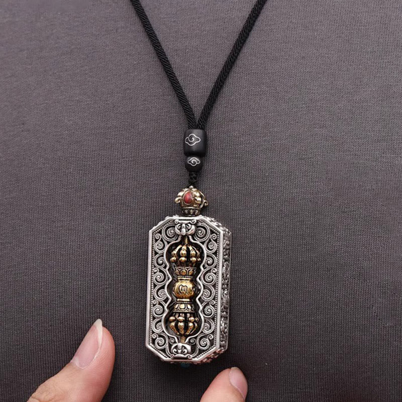 Om Mani Padme Hum Necklace | Dorje Vajra Lotus Pendant