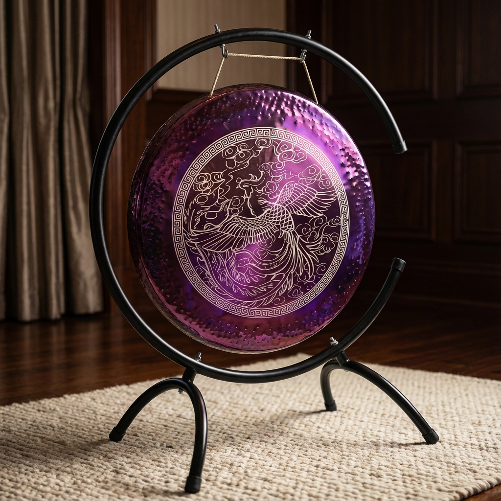 16 to 36 Inch Pink Phoenix Gong for Sound Relaxation