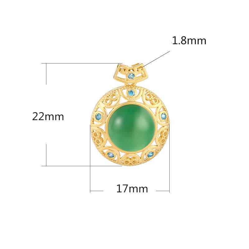 Green Chalcedony & Hetian White Jade Strength Necklace