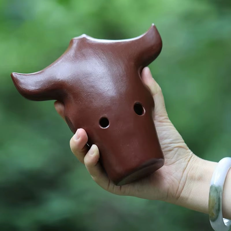 10 Holes Bull Head Xun G F Tone Handmade Professional Ceramic Ocarina Flute Beginner Adult Xun Rare Musical Instruments Gifts