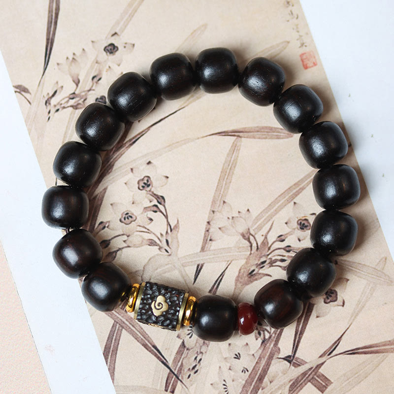 Ebony Wood Auspicious Clouds Calm Bracelet 14-16cm