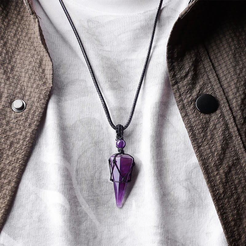 Tiger Eye Natural Stone Pendant Necklace for Protection