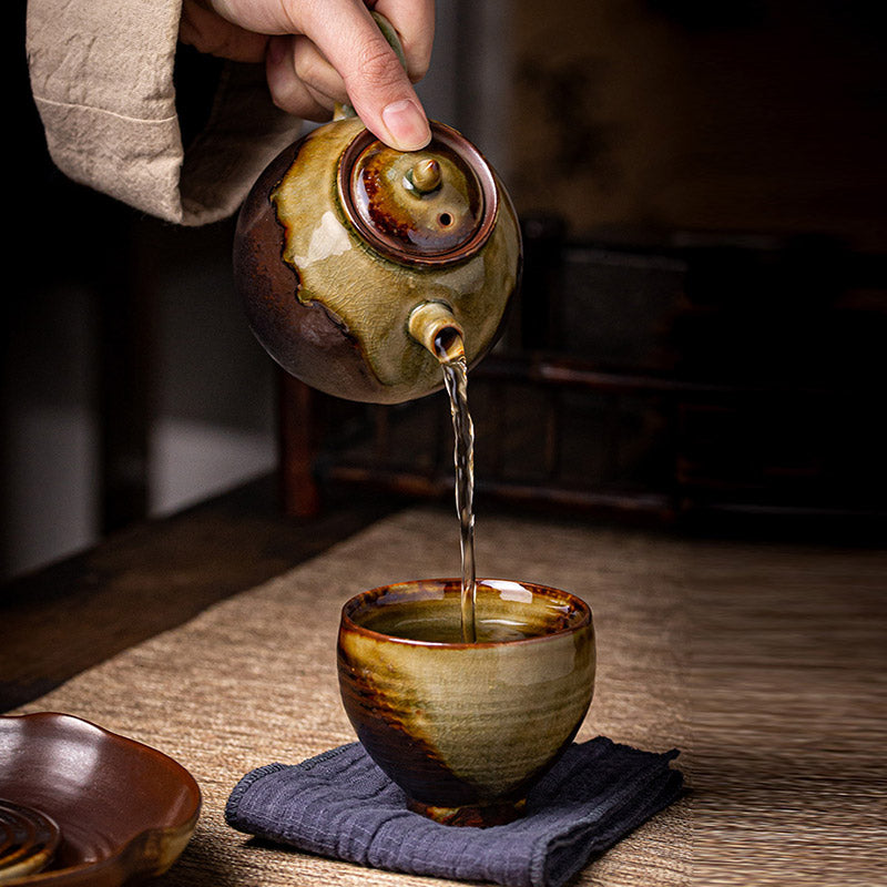 Retro Brown Ceramic Zen Teacup 130ml Meditation Cup