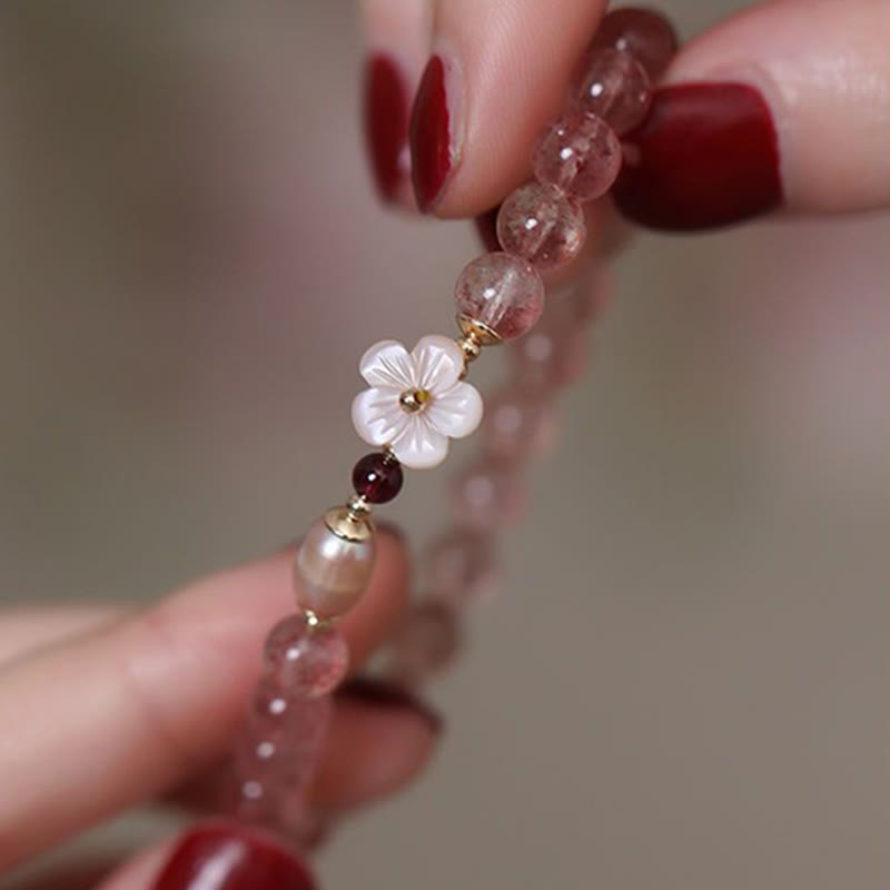 Strawberry Quartz Love Healing Bracelet for Heart Energy