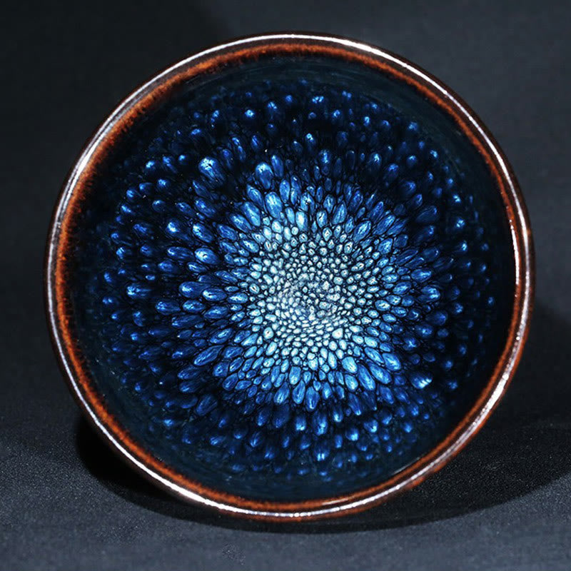 Handmade Blue Francolinus Spot Jianzhan Ceramic Tea Cup 110ml