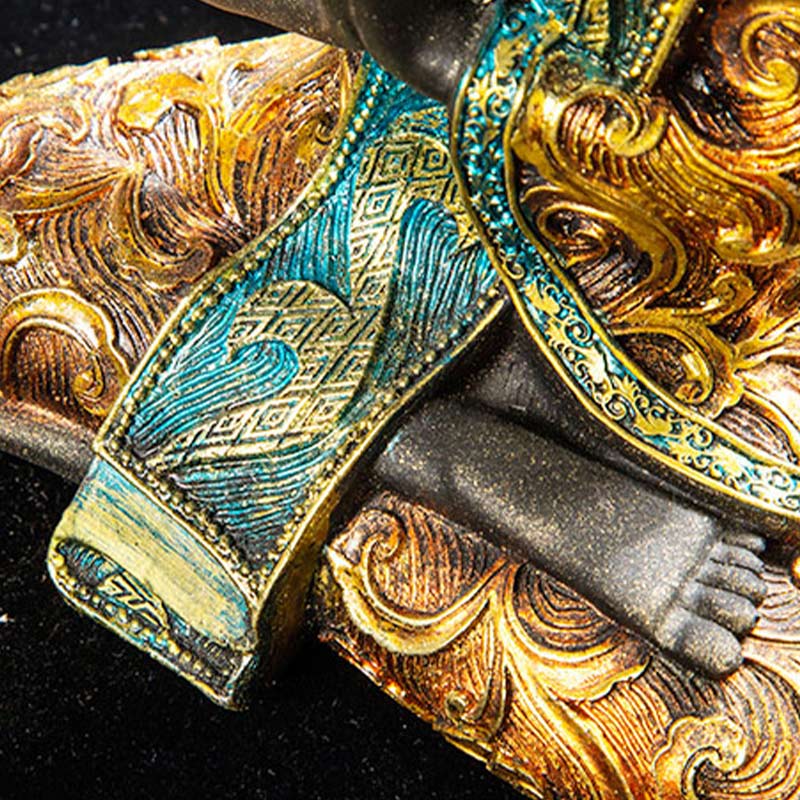Tibetan Buddha Statue Resin Feng Shui Home Decor 14x20cm