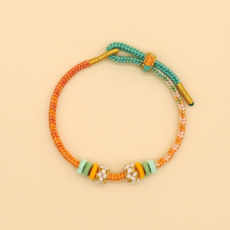 Peace Knot Eight Thread Red String Bracelet for Luck & Harmony