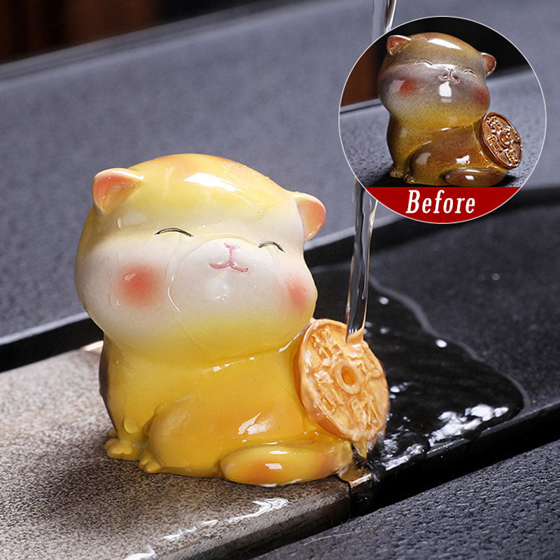 Color Changing Mini Cat Resin Tea Pet | Zen Decor Figurine