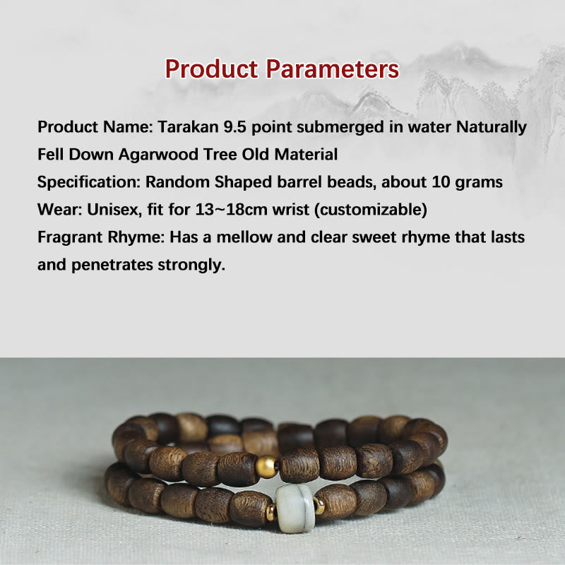 15cm Agarwood 999 Gold Double Wrap Spiritual Bracelet
