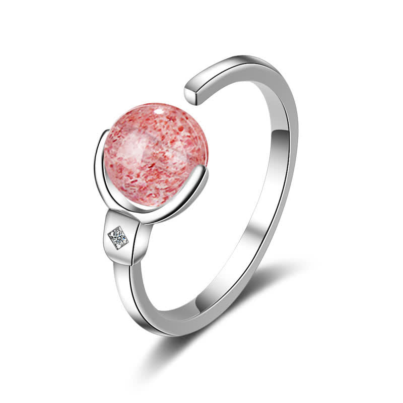 6mm Pink Crystal Soothing Ring Promoting Self-Love