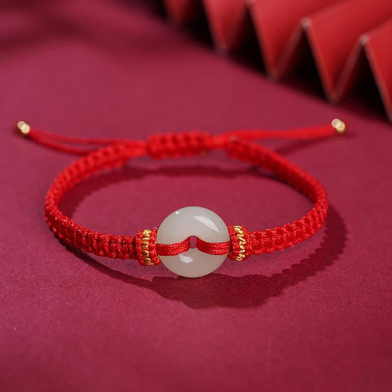 Braided Jade Bracelet with Peace Buckle | Abundance & Harmony