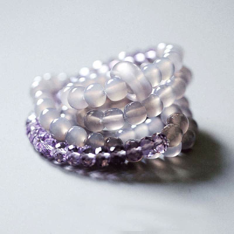 Amethyst Meditation Bracelet Natural Crystal Healing 15.5cm