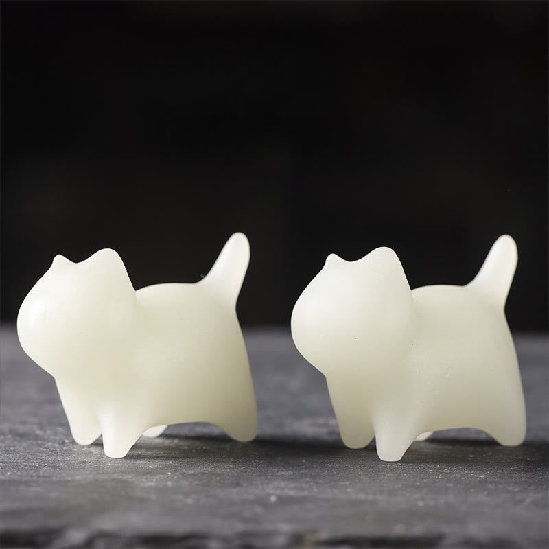 Mini Glowstone Cat Decoration - Luminous Lucky Zen Decor