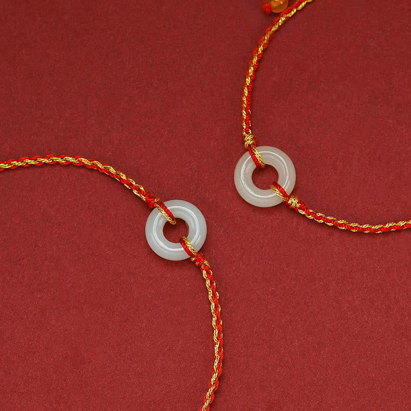 Jade Luck Abundance Braided Bracelet & Anklet with Peace Buckle