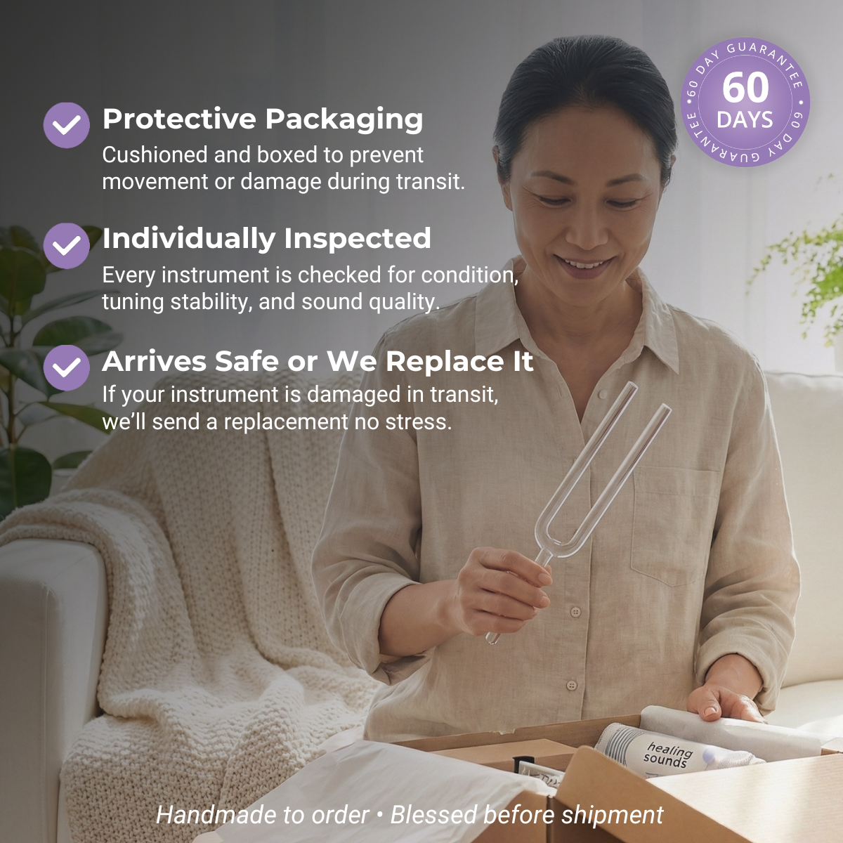 A4 Note Crystal Tuning Fork - Third Eye Chakra