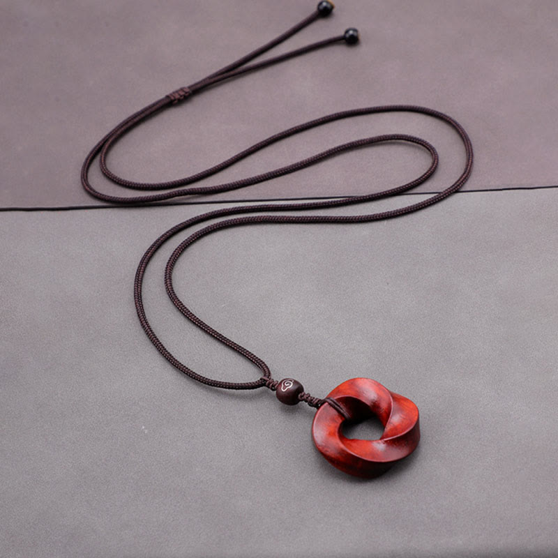 Spiritual Red Sandalwood Auspicious Clouds Necklace