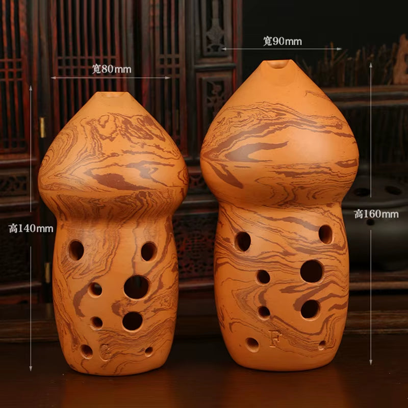 10 Hole Double Chamber Xun Ocarina F G Tone Handmade Retro Ceramic Xun Music Flute Beginner Traditional Musical Instruments Gift