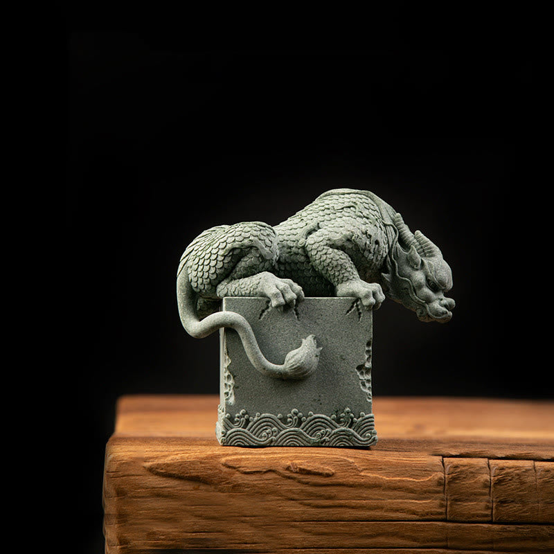 Standing Feng Shui Chinese Dragon Statue for Luck & Success