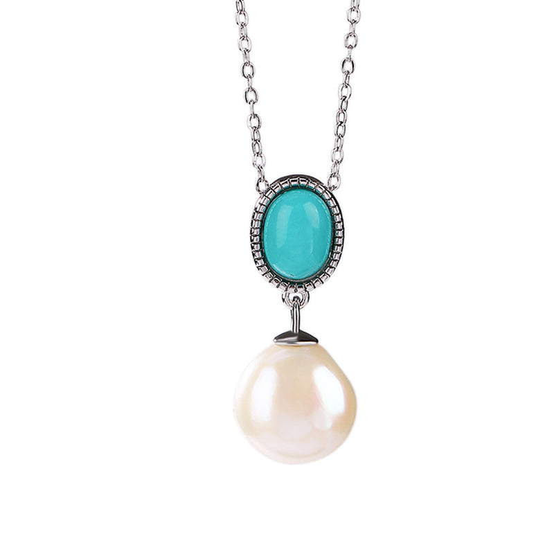 925 Sterling Silver Pearl Turquoise Healing Wisdom Jewelry Set