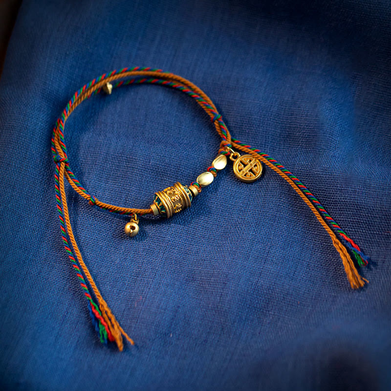Om Mani Padme Hum Red String Bracelet for Protection & Strength