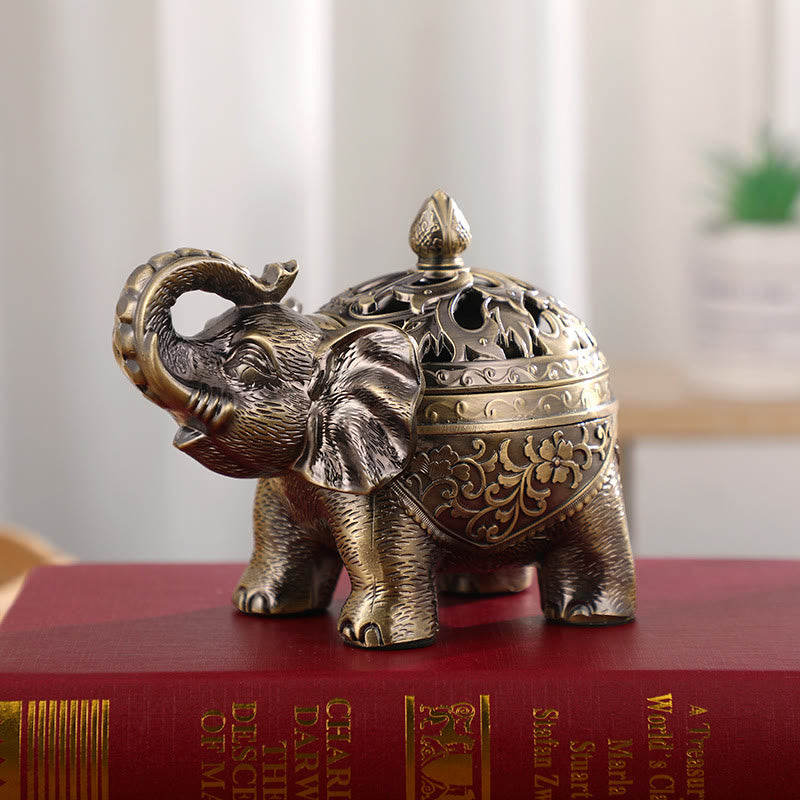 Elephant Alloy Waterfall Incense Burner for Zen Ambiance