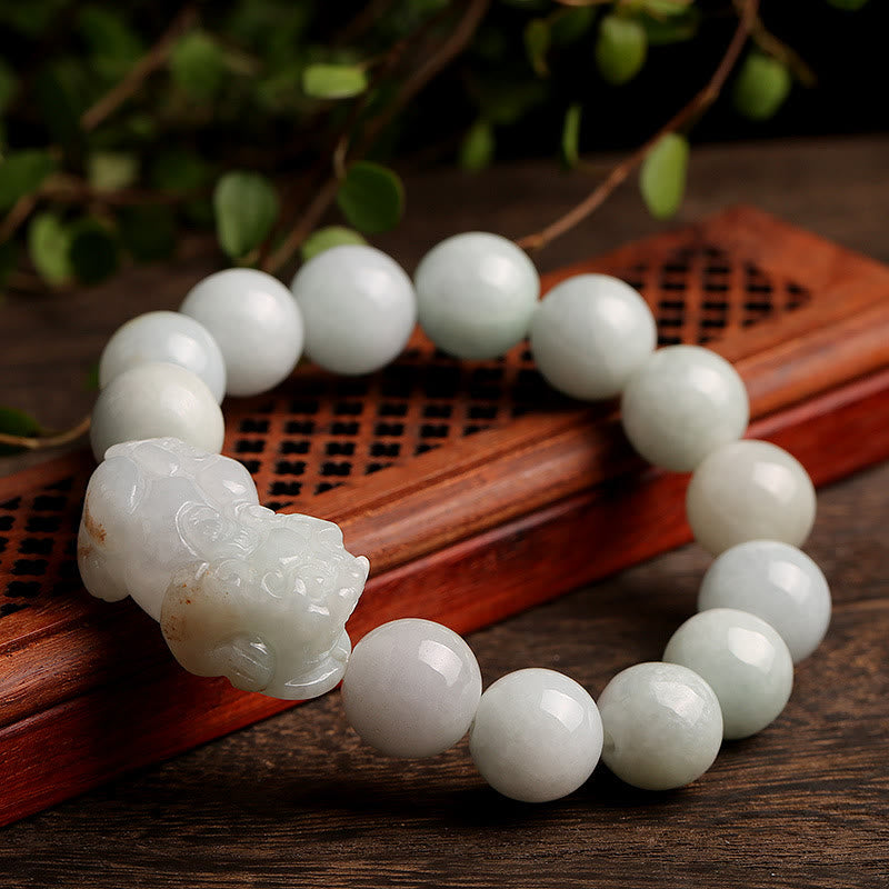 10MM Jade Pixiu Wealth Prosperity Bracelet for Luck