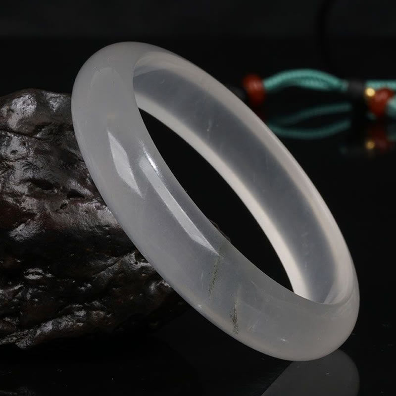 Golden Silk Jade Bracelet for Wealth and Luck, 58mm Bangle