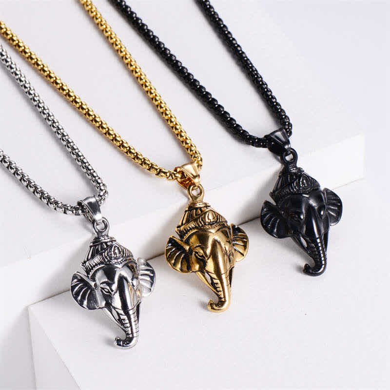 Ganesh Necklace Titanium Steel Pendant Protection Unisex