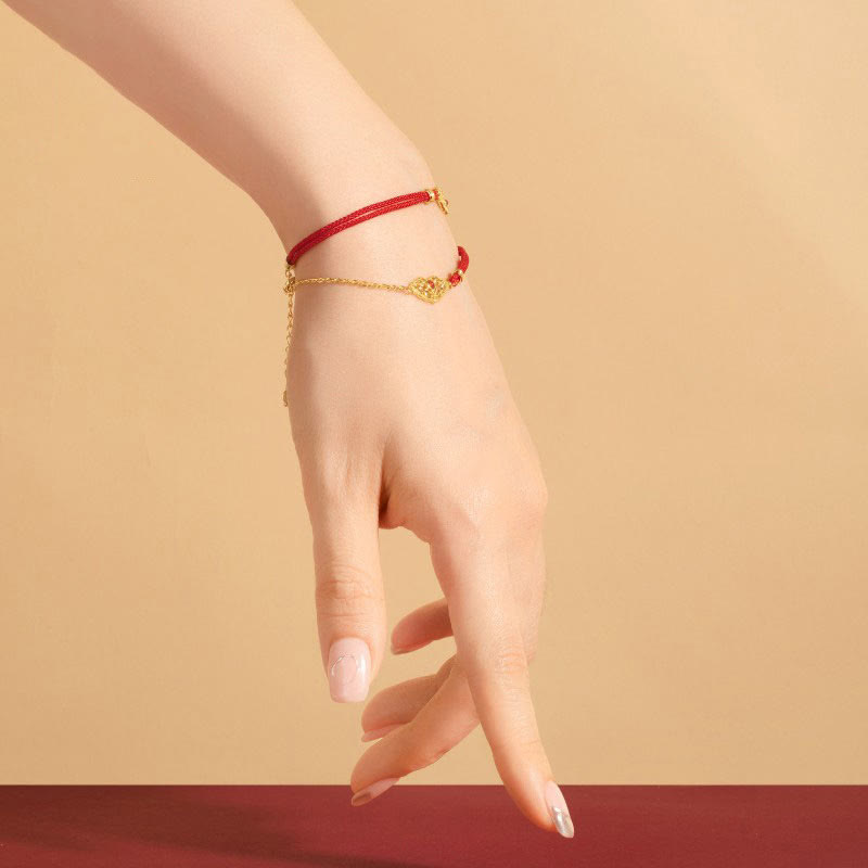 Lock of Good Wishes Red String Bracelet for Luck & Protection