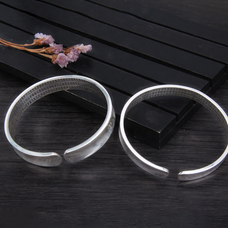 999 Sterling Silver Om Mani Padme Hum Love Peace Bracelet