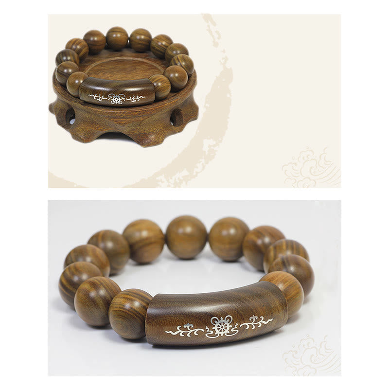 8mm Green Sandalwood Om Mani Padme Hum Peace Bracelet