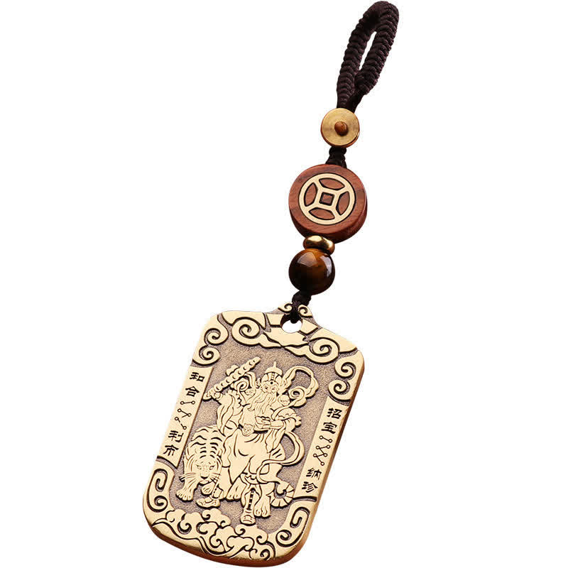 Tiger Eye God of Wealth Necklace | Copper Protection Charm