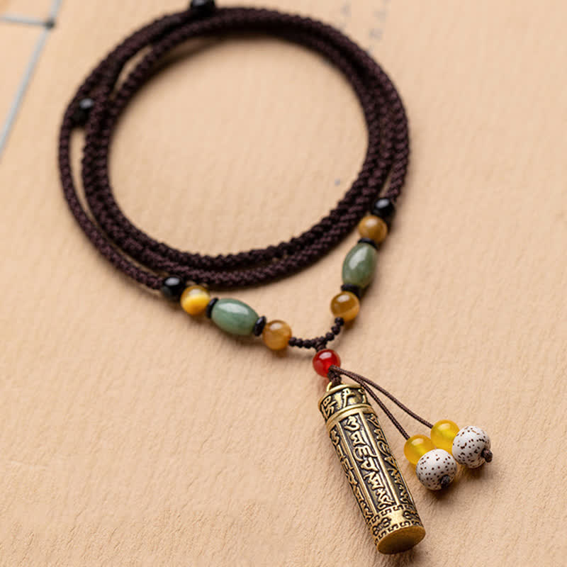 Om Mani Padme Hum Protection Necklace | Copper & Bodhi Seed