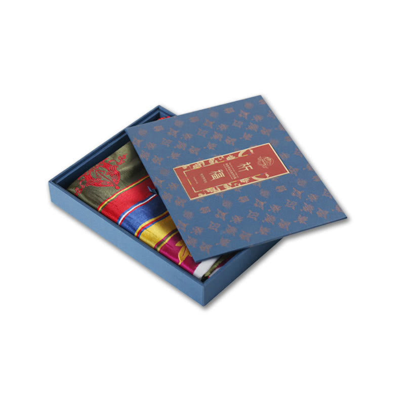 Multicolored Tibetan Khata Scarf 260x55cm Lotus Mantra Decoration