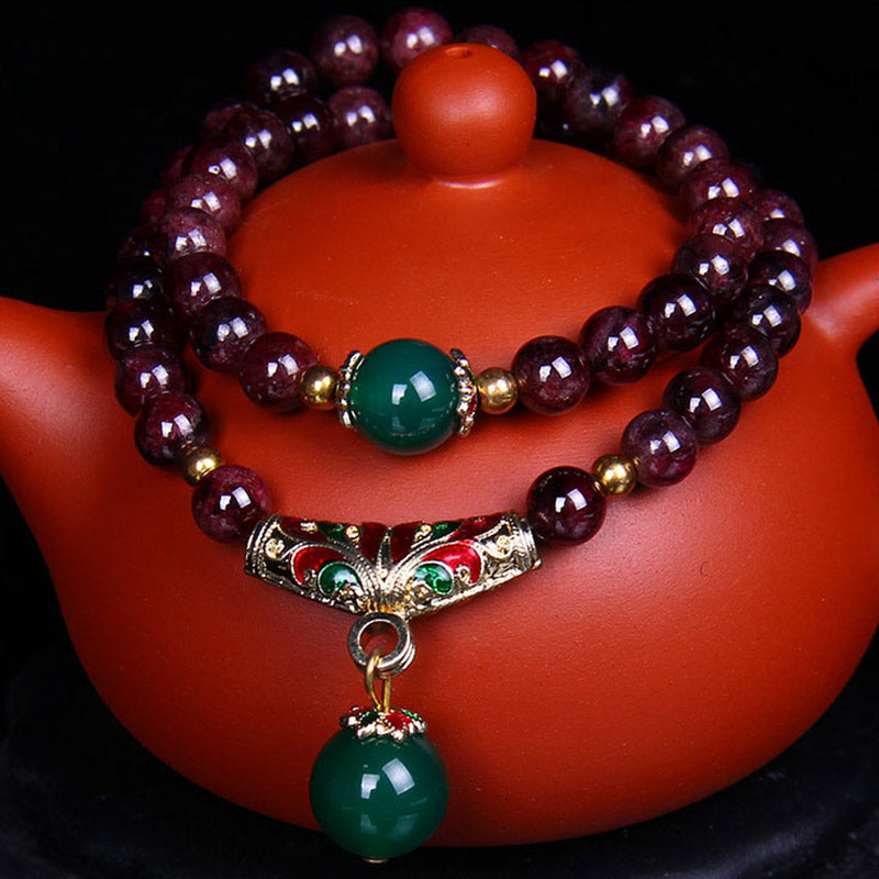 7mm Garnet Healing Bracelet for Calm & Protection