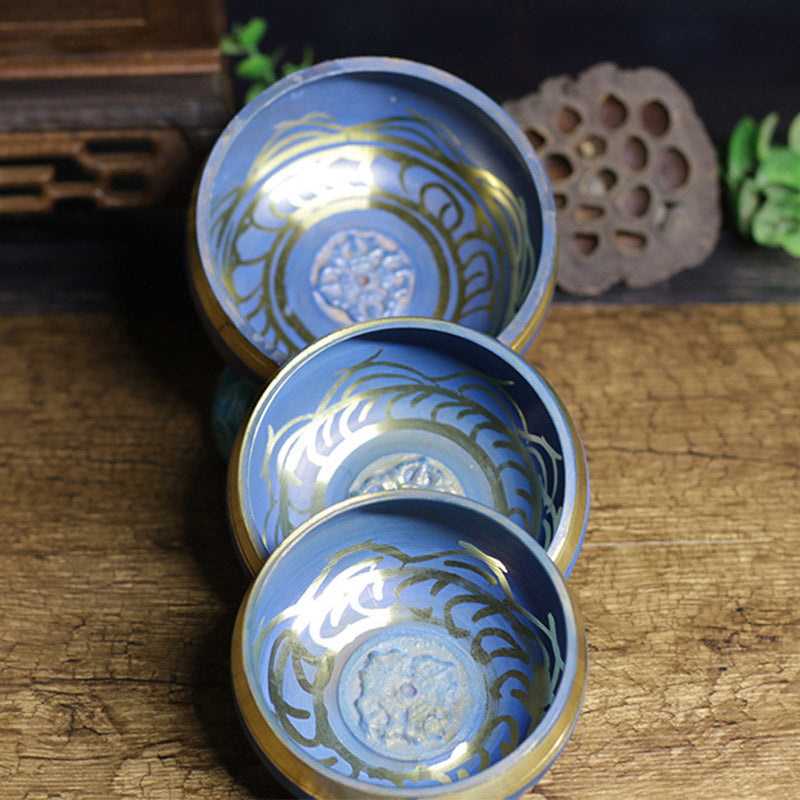 Copper Tibetan Singing Bowl for Meditation and Relaxation 3.74in