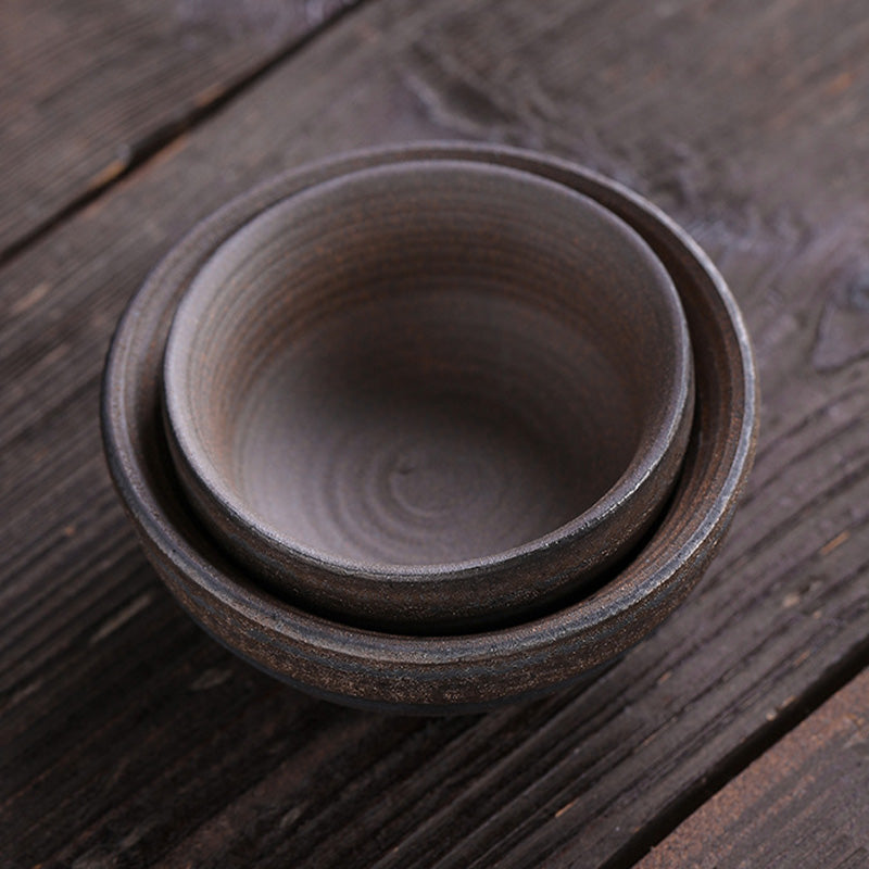 Striped Ceramic Teacup 80ml | Zen Decor Bowl