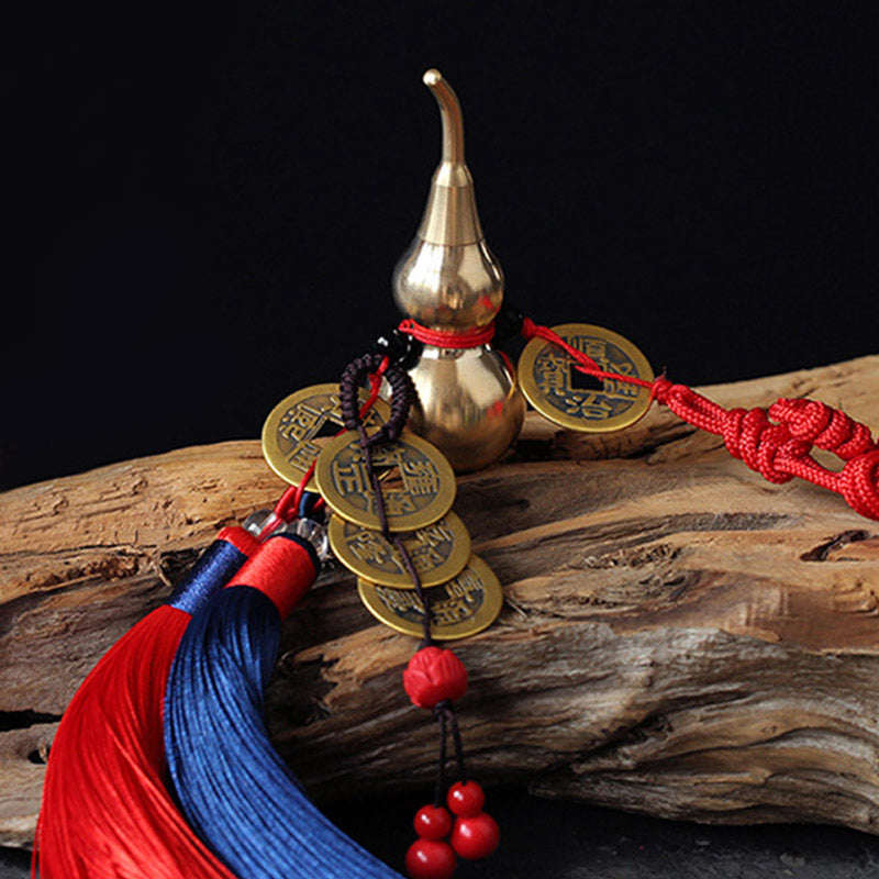 Copper Wu Lou Gourd Car Hanging Decoration for Wealth & Luck