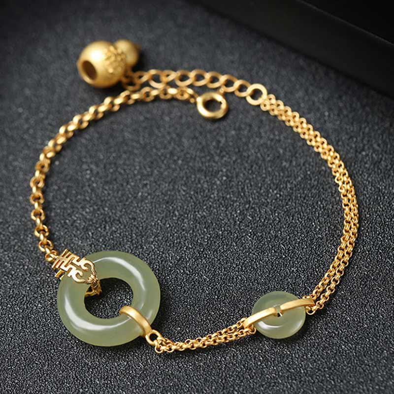 Jade Peace Buckle Bracelet for Prosperity & Harmony