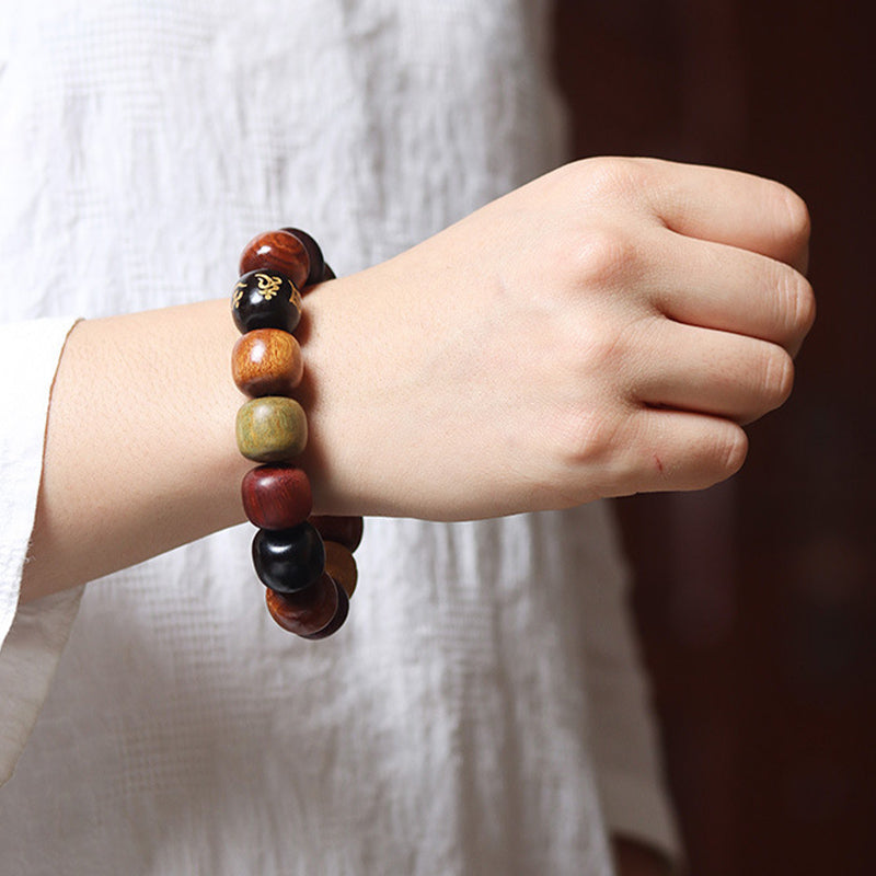 Ebony Wood Om Mani Padme Hum Purity Bracelet 14mm