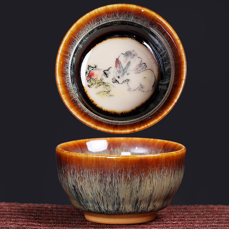 Ceramic 12 Chinese Zodiac Teacup 73ml for Tea Ritual