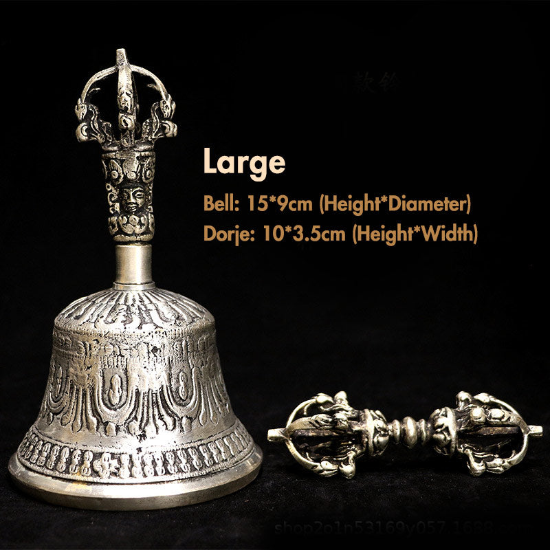 Meditation Bell and Vajra Dorje Set | Copper Ritual Supplies