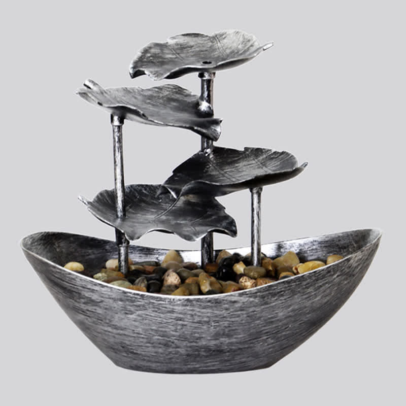 Lotus Leaf Waterfall Fountain with LED | Spiritual Home Accent
