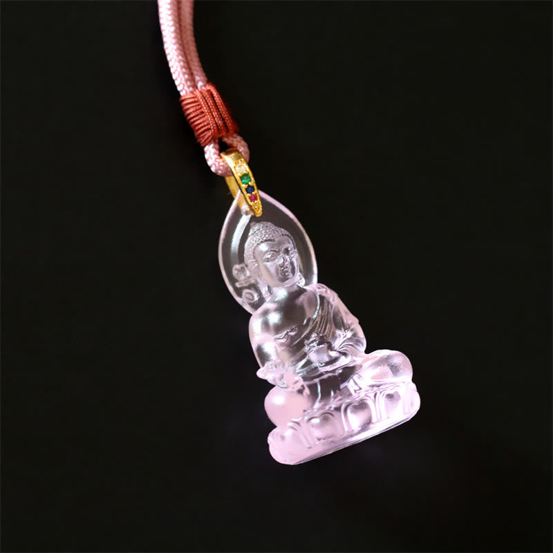 Liuli Crystal Buddha Necklace | Medicine Buddha Amulet | Healing