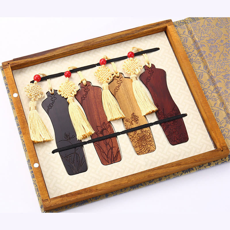 Wooden Four Seasons Bookmarks Set | Zen Decor Gift