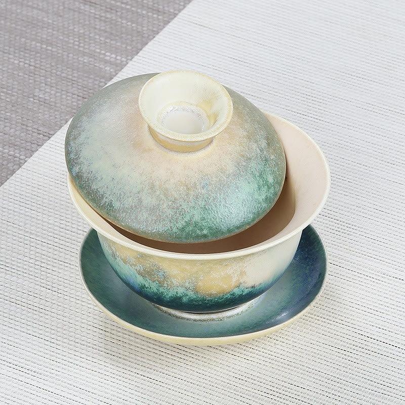 Porcelain Gaiwan Zen Tea Cup & Saucer 150ml Ceramic Set