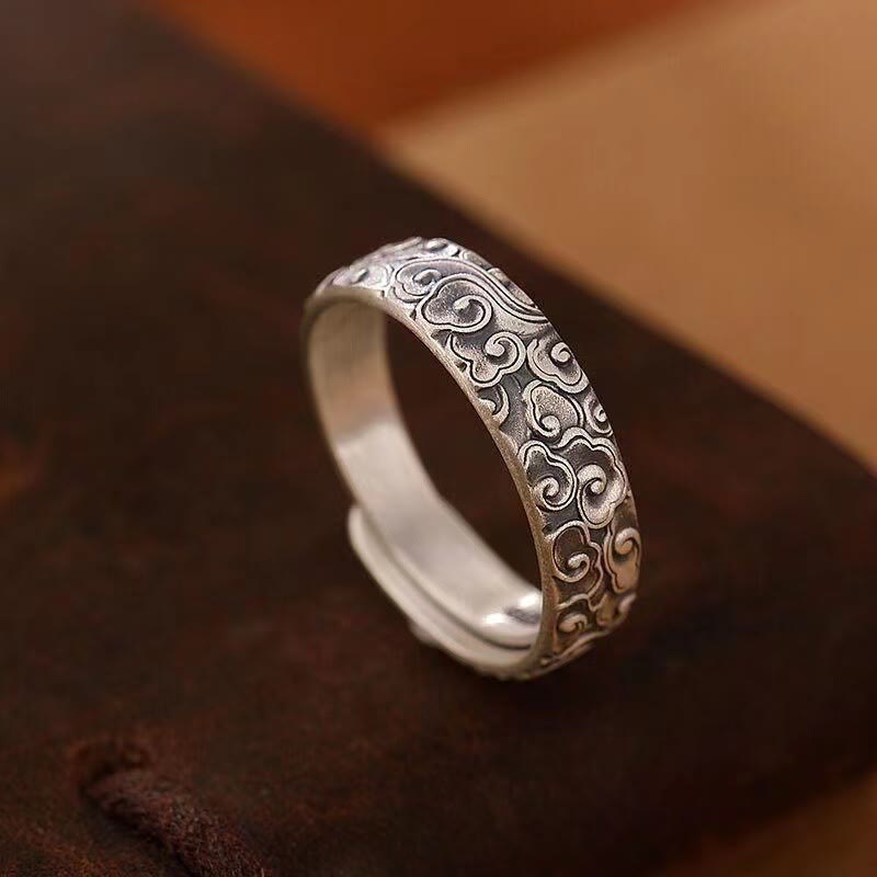 Copper Adjustable Auspicious Clouds Spiritual Luck Ring