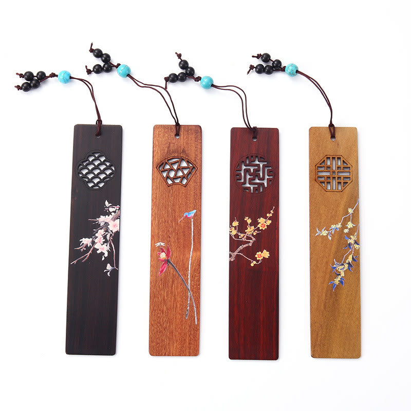 Wooden Four Seasons Bookmarks Set | Zen Decor Gift