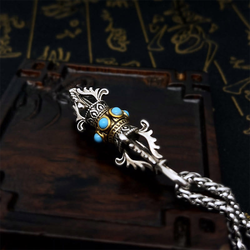 Copper Spiritual Necklace with Tibet Vajra Dorje Pendant | Luck & Wealth
