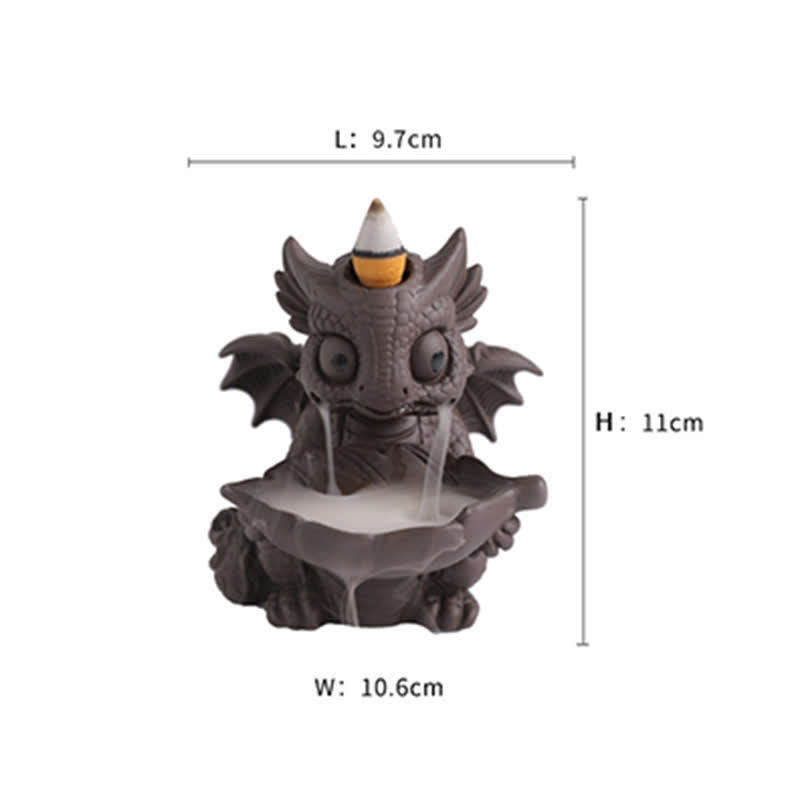 Purple Clay Dinosaur Incense Burner for Meditation & Rituals
